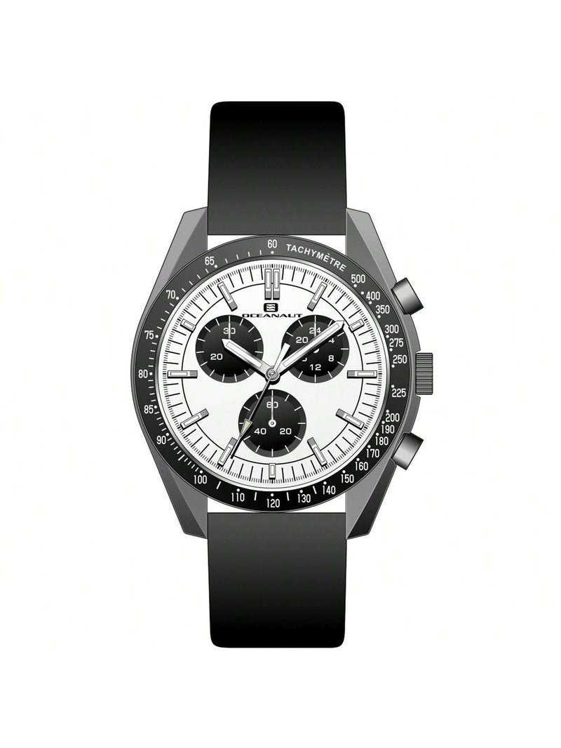 Oceanaut Men's Orbit OC7582 Strap White Dial Quartz Movement Buckle Clasp 40mm Round Watch