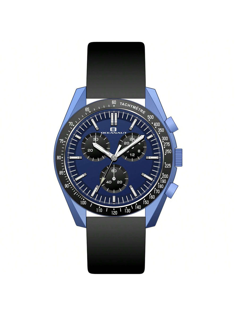 Oceanaut Men's Orbit OC7583 Strap Blue Dial Quartz Movement Buckle Clasp 40mm Round Watch