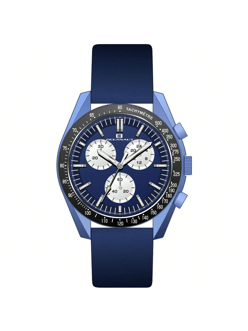 Oceanaut Men's Orbit OC7584 Strap Blue Dial Quartz Movement Buckle Clasp 40mm Round Watch
