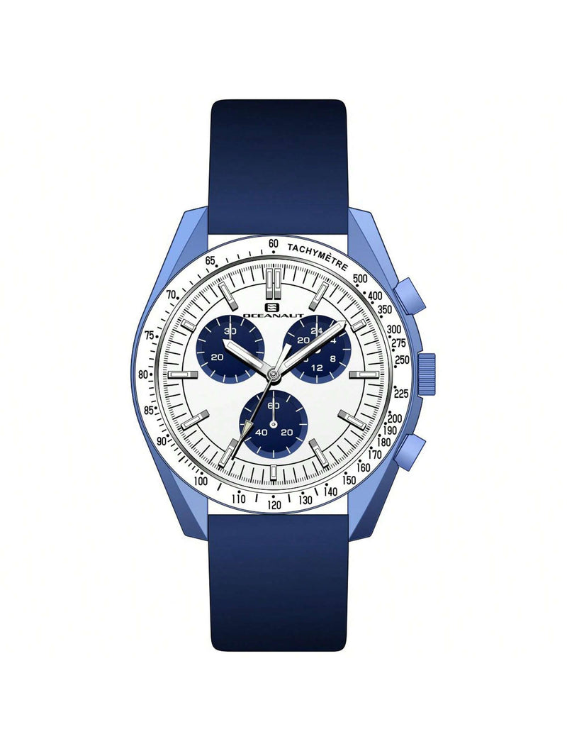 Oceanaut Men's Orbit OC7585 Strap White Dial Quartz Movement Buckle Clasp 40mm Round Watch