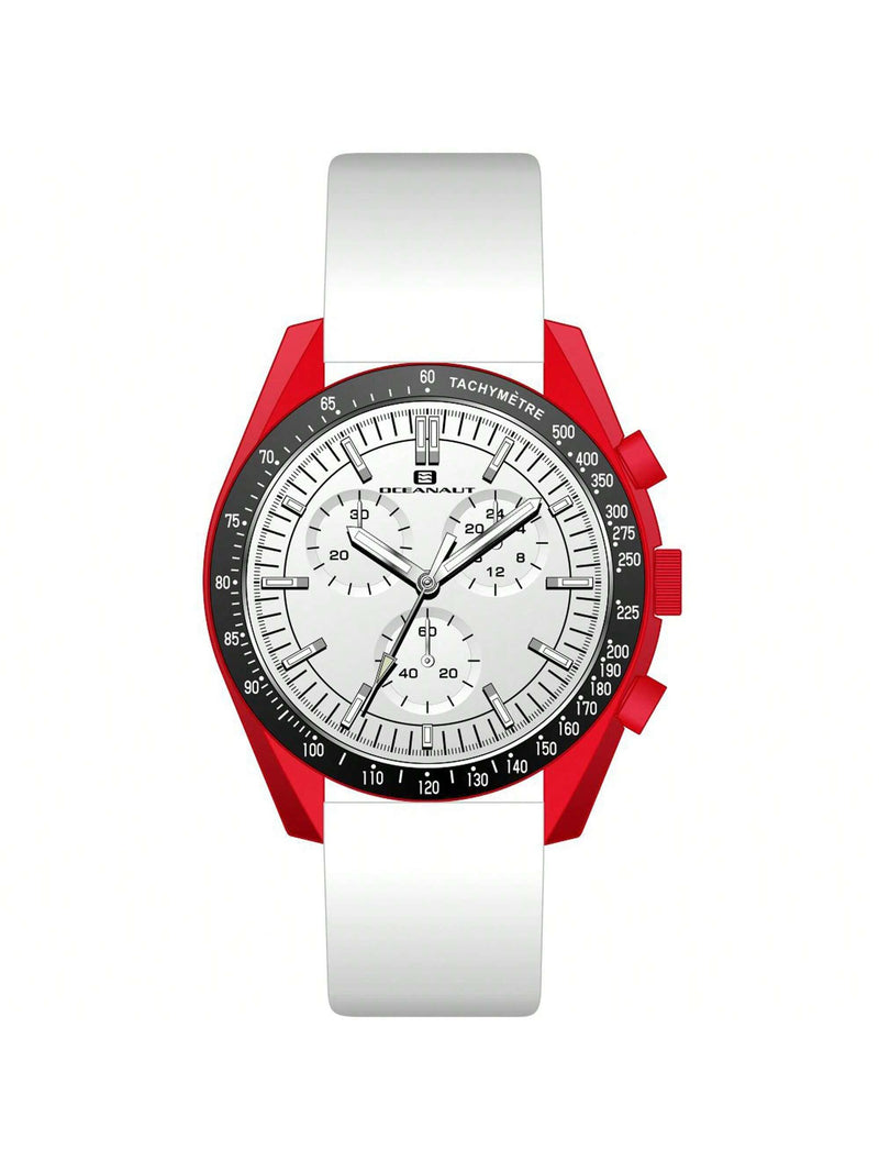 Oceanaut Men's Orbit OC7588 Strap White Dial Quartz Movement Buckle Clasp 40mm Round Watch