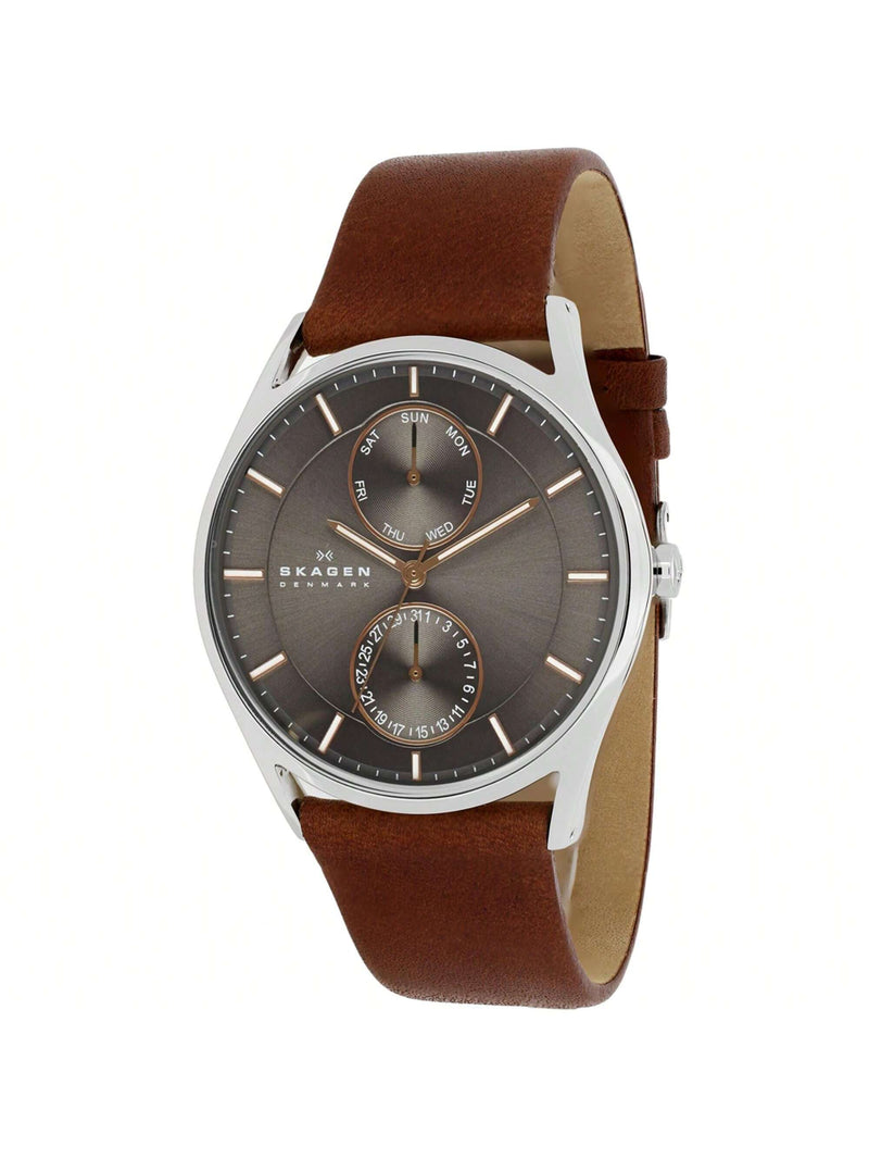 Skagen Men's Holst SKW6086 Strap Charcoal Dial Quartz Movement Buckle Clasp 40mm Round Watch