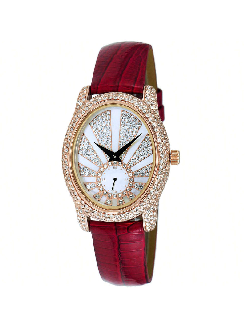 Adee Kaye Women's Flushy AK2003-LRG Strap White Dial Quartz Movement Buckle Clasp 40mm  Round Watch