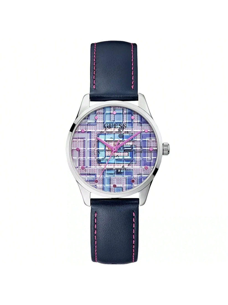 Guess Women's Multicolored Analog GW0480L1 Strap Multicolor Dial Quartz Movement Buckle Clasp 36mm Round Watch