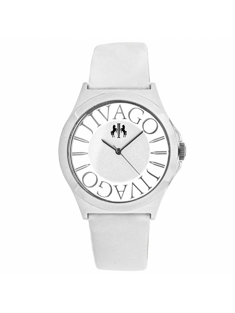 Jivago Women's Fun JV8433 Strap White Dial Swiss Parts Quartz  Movement Buckle Clasp 40mm Round Watch