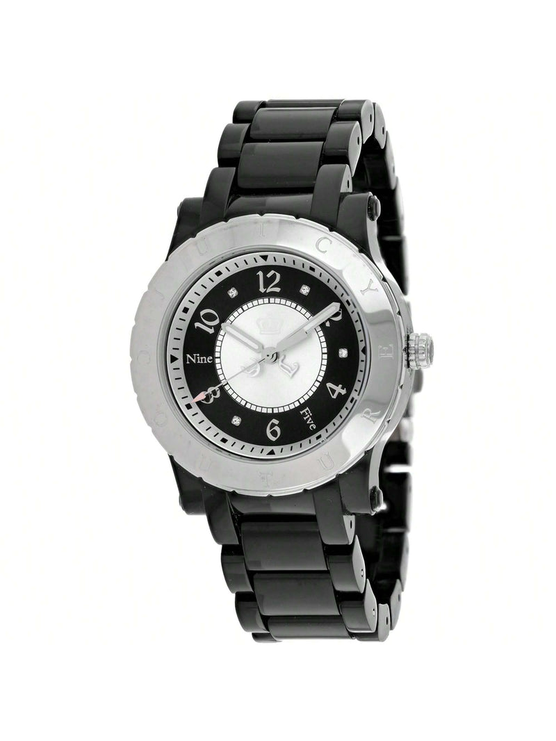 Juicy Couture Women's HRH 1900845 Bracelet Black Dial Quartz Movement Deployment Clasp 38mm Round Watch