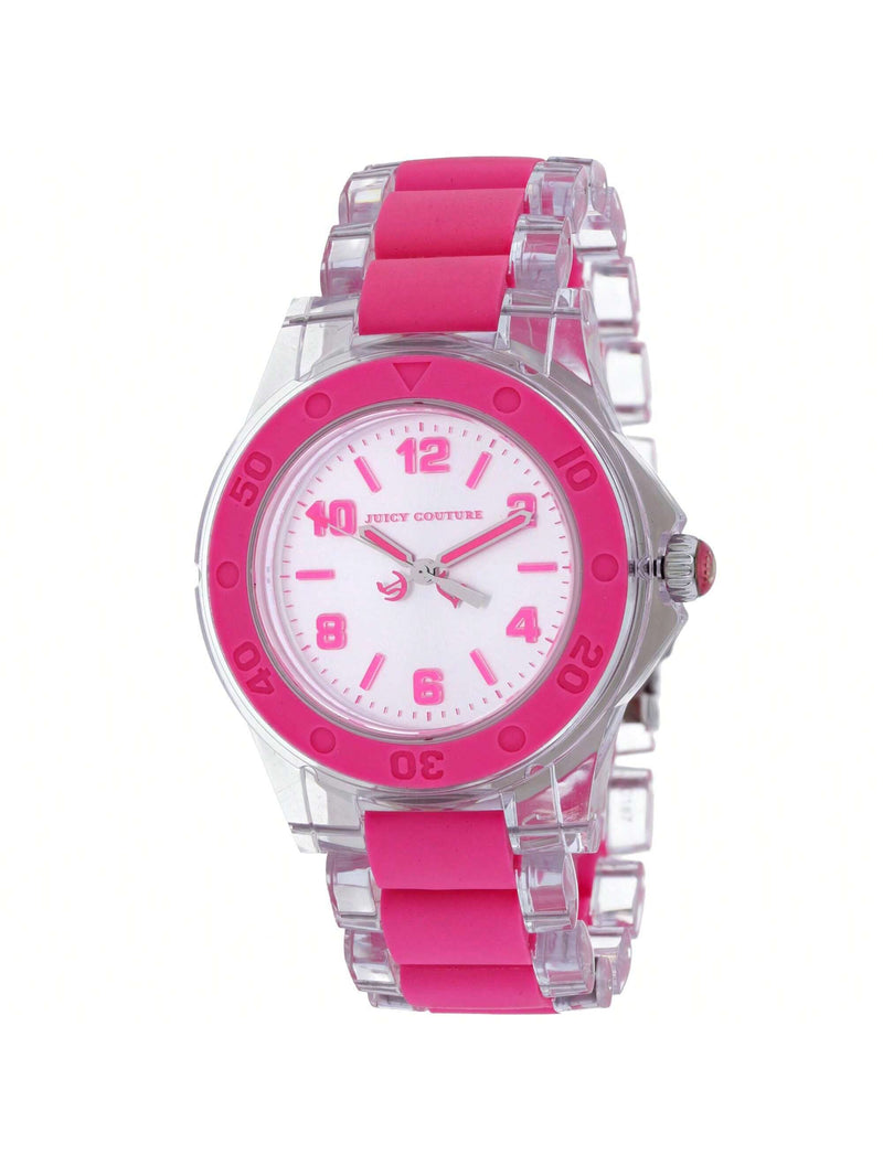 Juicy Couture Women's HRH 1900867 Bracelet Silver Dial Quartz Movement Foldover Clasp 38mm Round Watch
