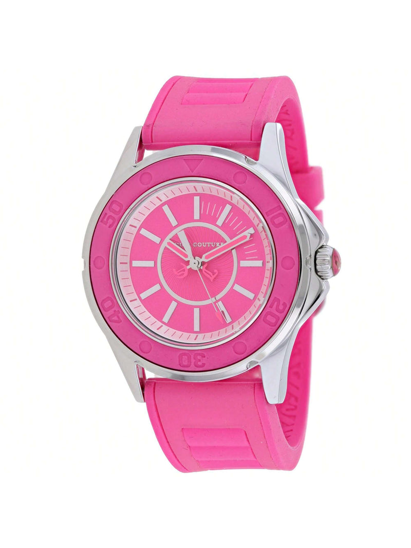 Juicy Couture Women's Rich Girl 1900872 Strap Pink Dial Quartz Movement Buckle Clasp 41mm Round Watch
