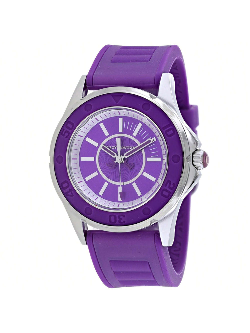 Juicy Couture Women's Rich Girl 1900873 Strap Purple Dial Quartz Movement Buckle Clasp 41mm Round Watch