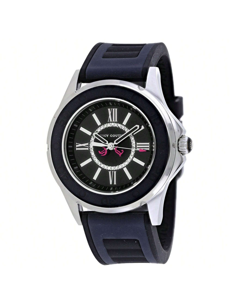 Juicy Couture Women's Rich Girl 1900875 Strap Black Dial Quartz Movement Buckle Clasp 41mm Round Watch