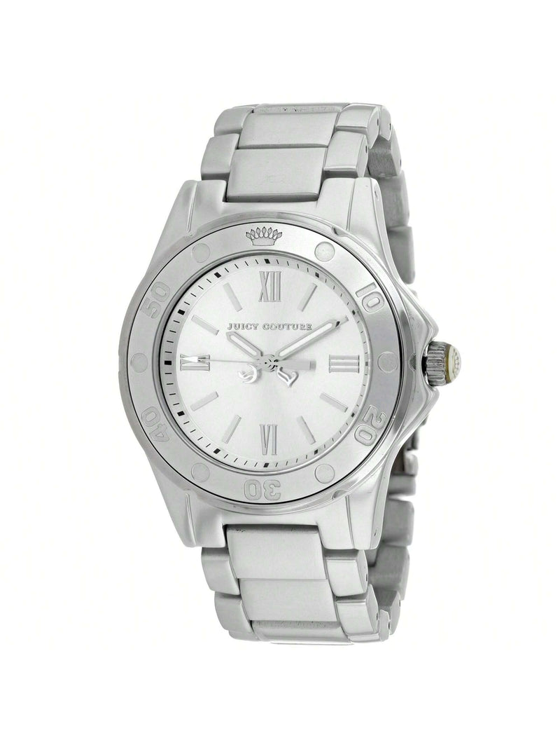 Juicy Couture Women's Rich Girl 1900887 Bracelet Silver Dial Quartz Movement Foldover Clasp 41mm Round Watch