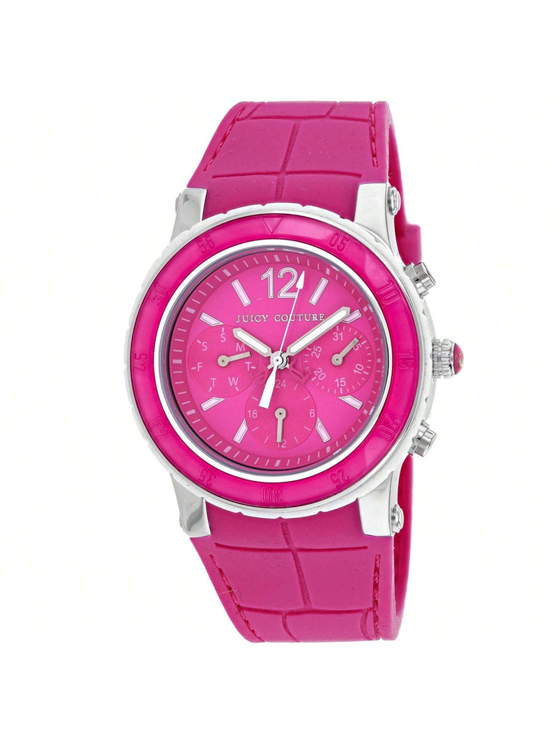 Juicy Couture Women's HRH Pink Dragon Fruit 1900897 Strap Pink Dial Quartz Movement Buckle Clasp 37mm Round Watch