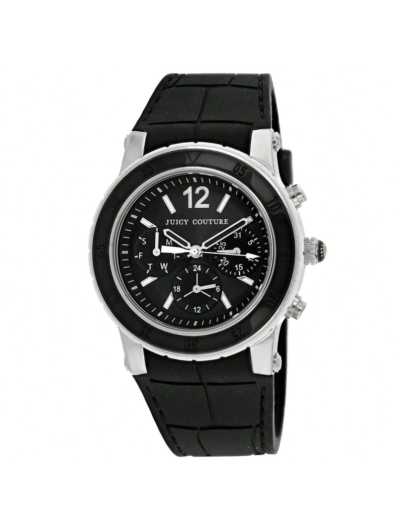 Juicy Couture Women's HRH 1900899 Strap Black Dial Quartz Movement Buckle Clasp 37mm Round Watch
