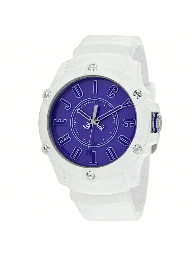 Juicy Couture Women's Surfside 1900907 Strap Purple Dial Quartz Movement Buckle Clasp 41mm Round Watch