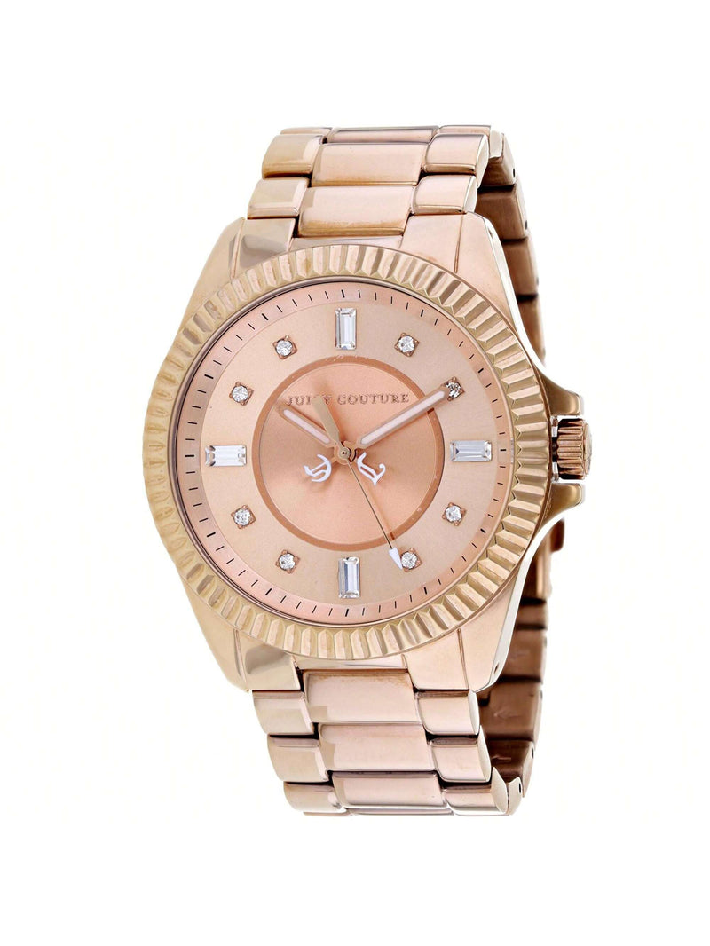 Juicy Couture Women's Stella 1900927 Bracelet Champagne Dial Quartz Movement Foldover Clasp 40mm Round Watch