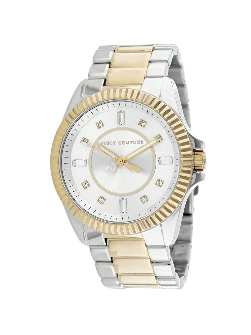 Juicy Couture Women's Stella 1900928 Bracelet Silver Dial Quartz Movement Foldover Clasp 40mm Round Watch
