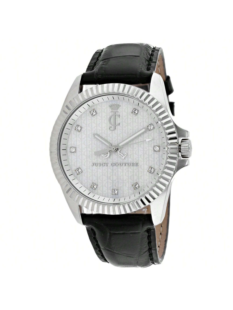 Juicy Couture Women's Stella 1900931 Strap White Dial Quartz Movement Buckle Clasp 40mm Round Watch