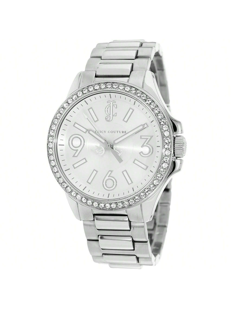 Juicy Couture Women's Jetsetter 1900958 Bracelet Silver Dial Quartz Movement Fold over Clasp 38mm Round Watch