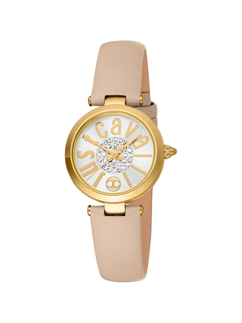 Just Cavalli Women's Modena JC1L280L0025 Strap Silver Dial Quartz Movement Buckle Clasp 28mm Round Watch
