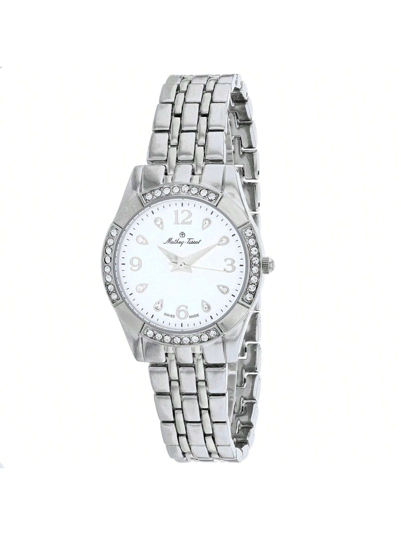 Mathey Tissot Women's FLEURY 2568 D2568AI Bracelet White Dial Quartz Movement Jewelry Clasp 30mm Round Watch