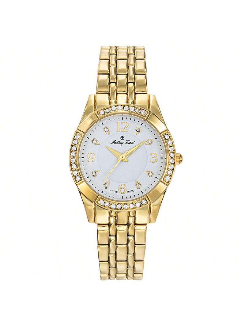 Mathey Tissot Women's Classic D2568PYI Bracelet White Dial Quartz Movement Jewelry Clasp 32mm Round Watch
