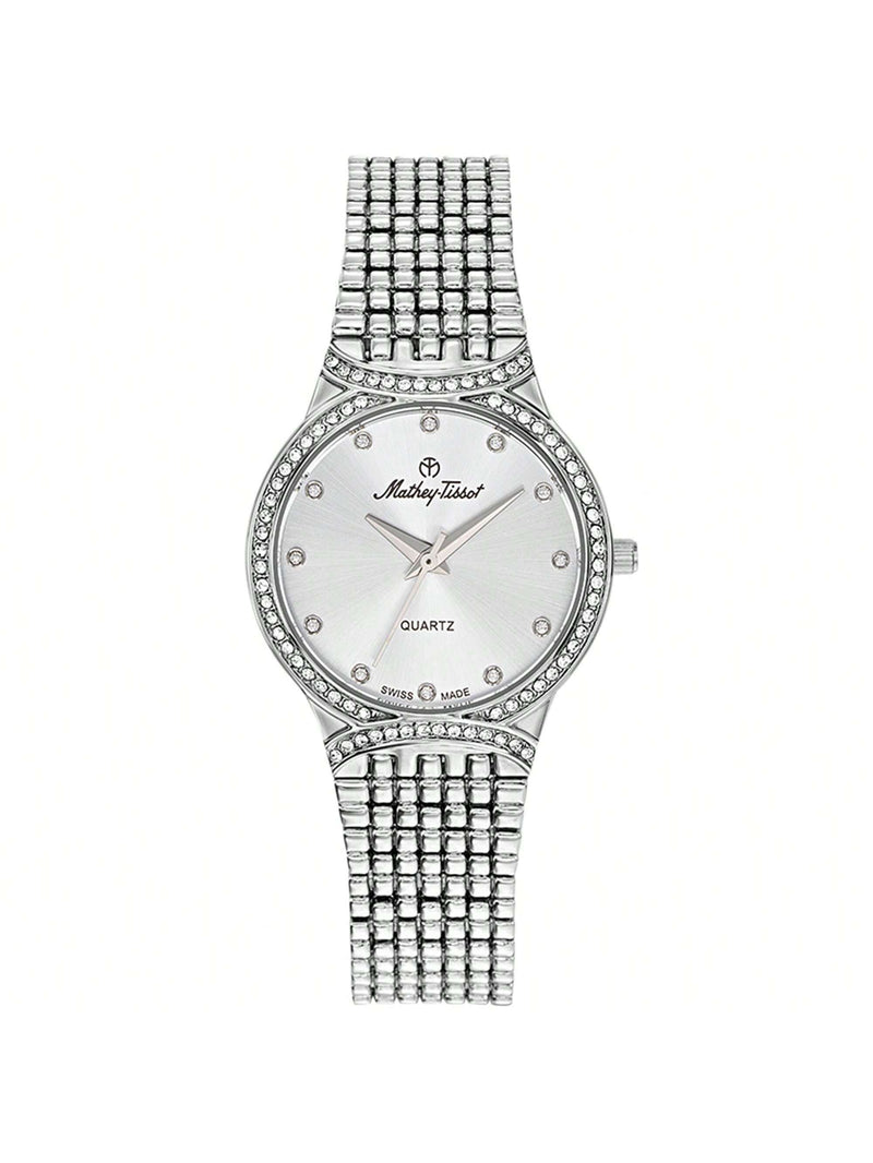 Mathey Tissot Women's Classic D2681AI Bracelet Silver Dial Quartz Movement Jewelry Clasp 28mm Round Watch