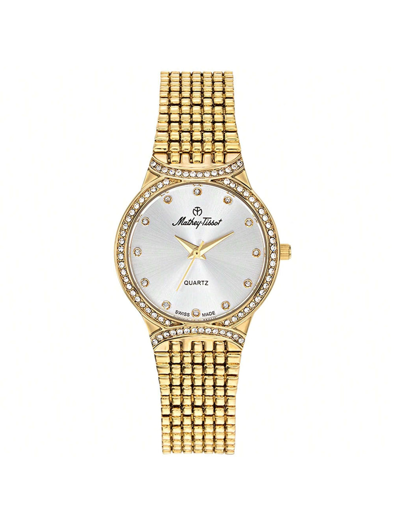 Mathey Tissot Women's Classic D2681PYI Bracelet Silver Dial Quartz Movement Jewelry Clasp 28mm Round Watch
