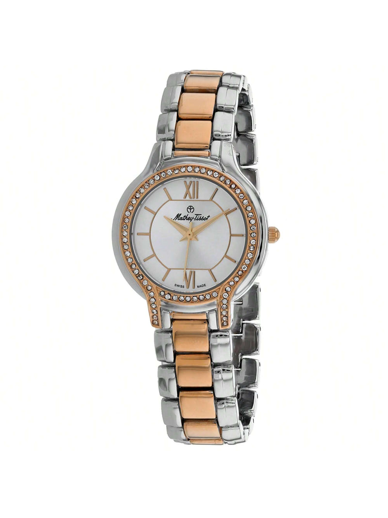 Mathey Tissot Women's Fleury III D2781RI Bracelet Silver Dial Quartz Movement Jewelry Clasp 32mm Oval Watch