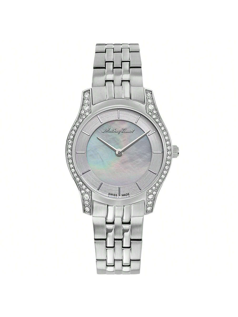 Mathey Tissot Women's Tacy D949AQI Bracelet Mother of Pearl Dial Quartz Movement Deployment Clasp 32mm Round Watch