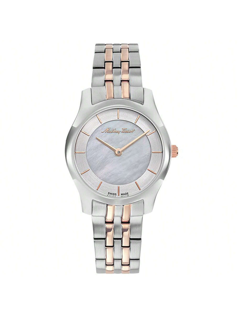 Mathey Tissot Women's Tacy D949BI Bracelet Mother of Pearl Dial Quartz Movement Deployment Clasp 32mm Round Watch