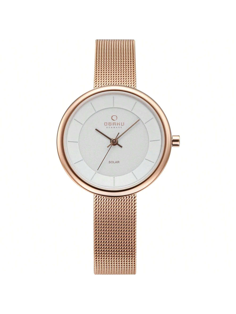 Obaku Women's Lys V206LRVWMV Bracelet White Dial Quartz Movement Jewelry Clasp 34mm Round Watch