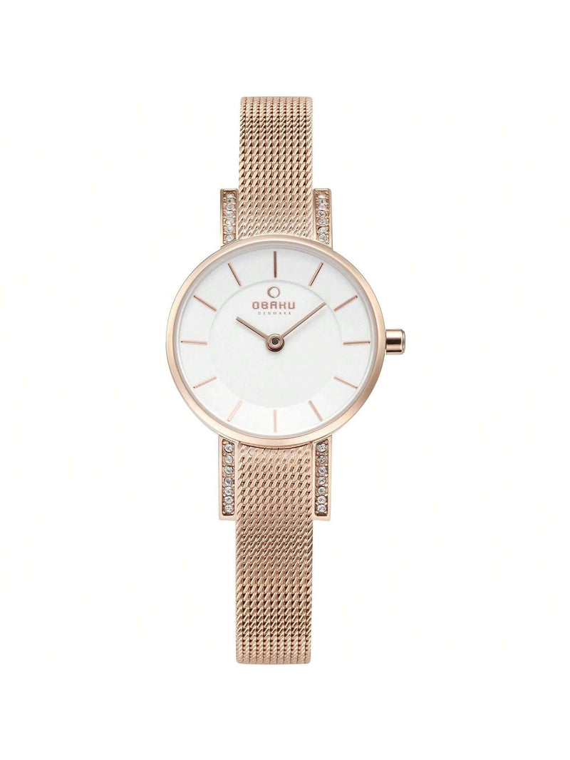 Obaku Women's Lykke V207LEVIMV Bracelet White Dial Quartz Movement Jewelry Clasp 34mm Round Watch