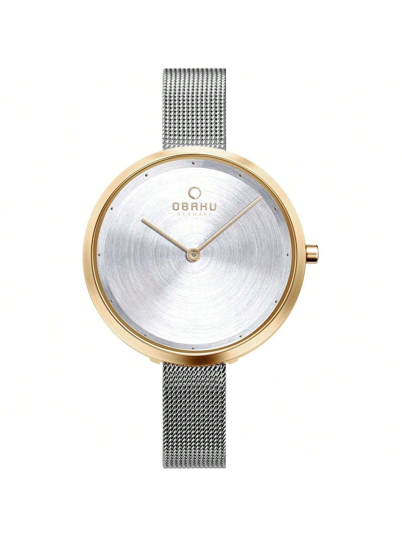Obaku Women's Classic V227LXGIMC Bracelet Silver Dial Quartz Movement Jewelry Clasp 32mm Round Watch