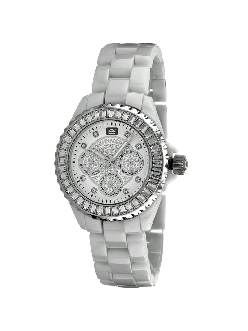 Oceanaut Women's Ceramic OC0213C Bracelet White Dial Quartz Movement Deployment Clasp 39mm Round Watch