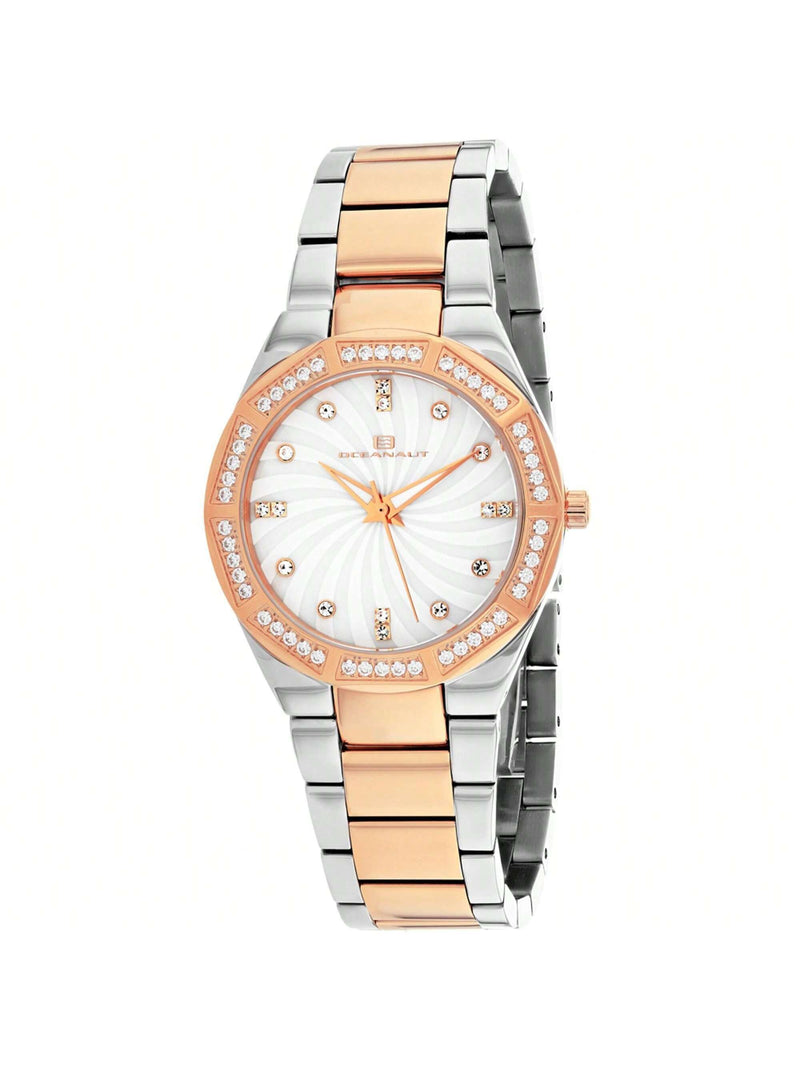 Oceanaut Women's Athena OC0251 Bracelet White mother of pearl Dial Quartz Movement Deployment Clasp 35mm Round Watch