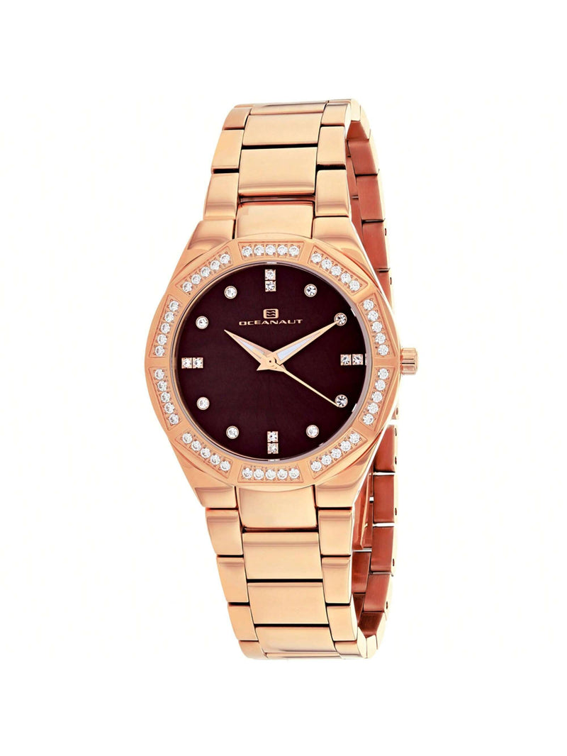 Oceanaut Women's Athena OC0256 Bracelet Brown mother of pearl Dial Quartz Movement Deployment Clasp 35mm Round Watch