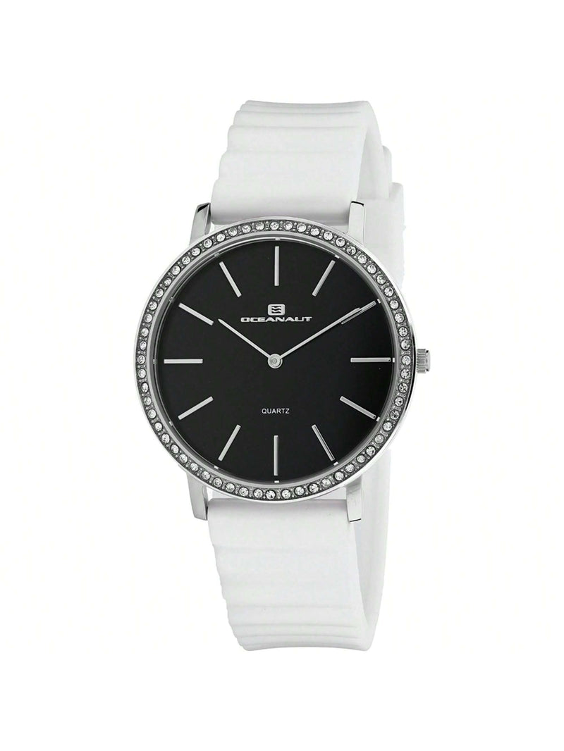 Oceanaut Women's Ripple OC0262 Strap Black Dial Quartz Movement Buckle Clasp 40mm Round Watch