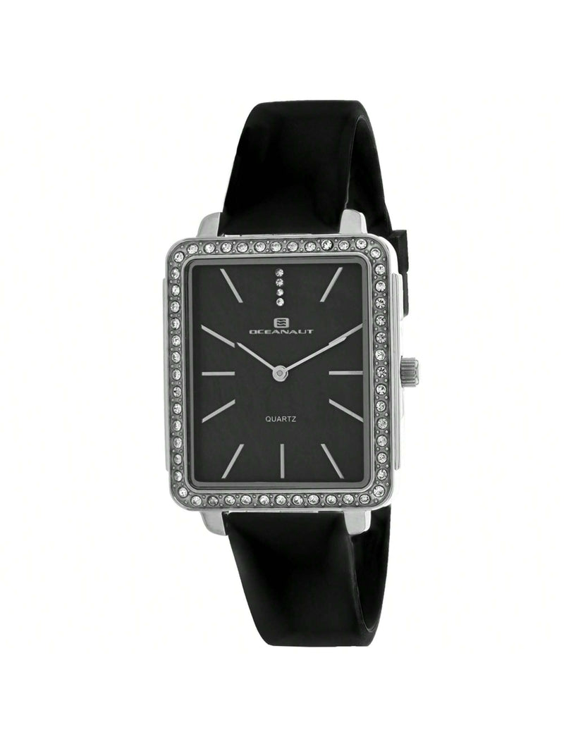 Oceanaut Women's Adorn OC0271 Strap Black Dial Quartz Movement Buckle Clasp 44mm Square Watch