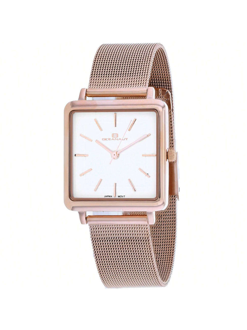 Oceanaut Women's Traditional OC0285 Bracelet White Dial Quartz Movement Jewelry Clasp 30mm Square Watch