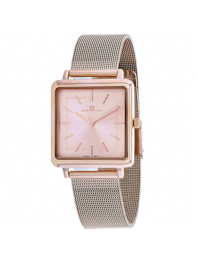 Oceanaut Women's Traditional OC0287 Bracelet Rose gold Dial Quartz Movement Jewelry Clasp 30mm Square Watch