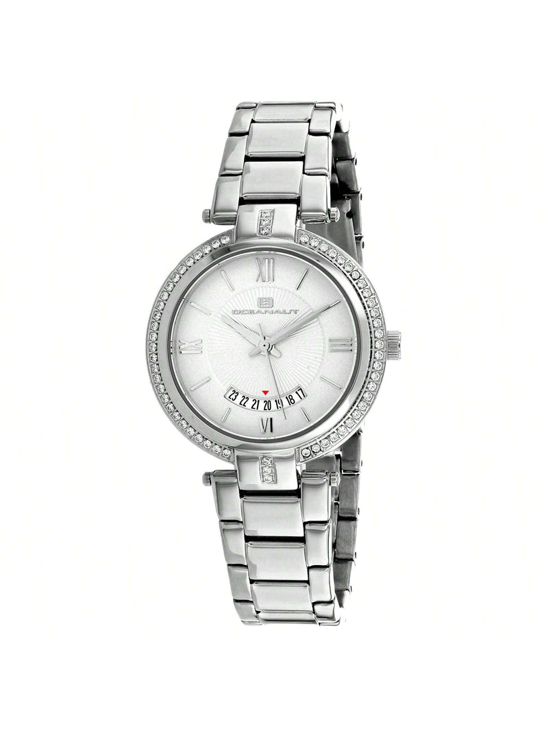 Oceanaut Women's Amaya OC0290 Bracelet White Dial Quartz Movement Fold over Clasp 32mm Round Watch