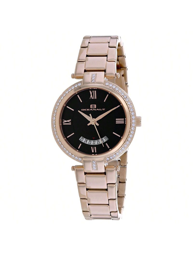 Oceanaut Women's Amaya OC0292 Bracelet Black Dial Quartz Movement Fold over Clasp 32mm Round Watch