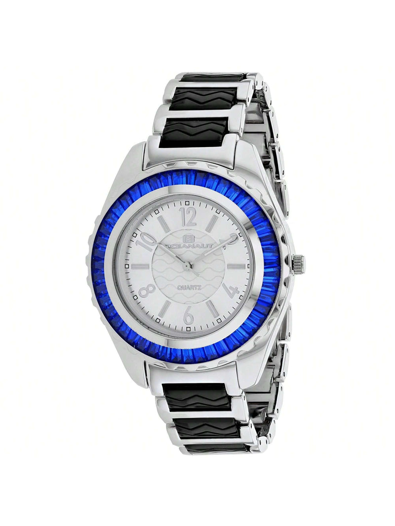 Oceanaut Women's Lucia OC0542 Bracelet Silver Dial Quartz Movement Fold over Clasp 40mm Round Watch