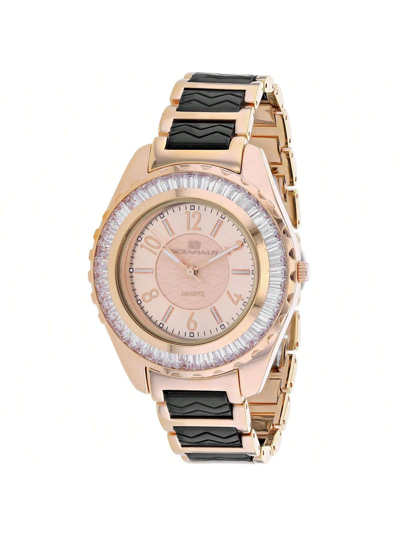 Oceanaut Women's Lucia OC0544 Bracelet Rose Gold Dial Quartz Movement Fold over Clasp 40mm Round Watch