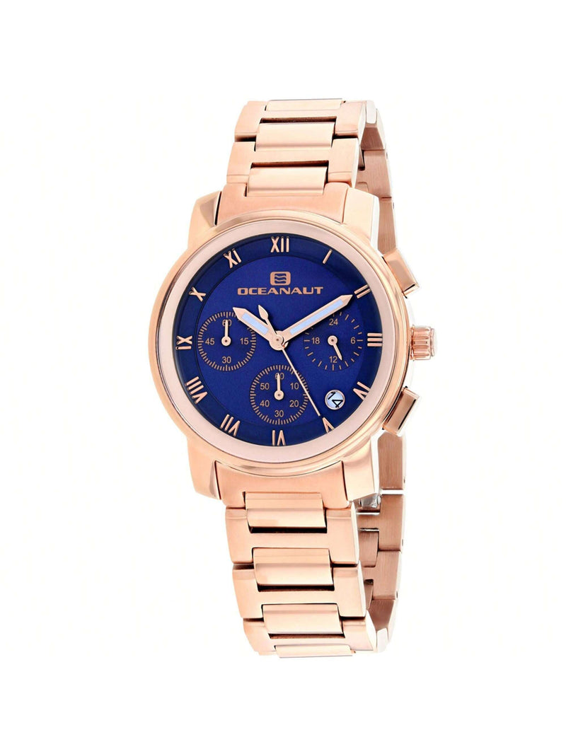 Oceanaut Women's Riviera OC0635 Bracelet Blue Dial Quartz Movement Deployment Clasp 38mm Round Watch