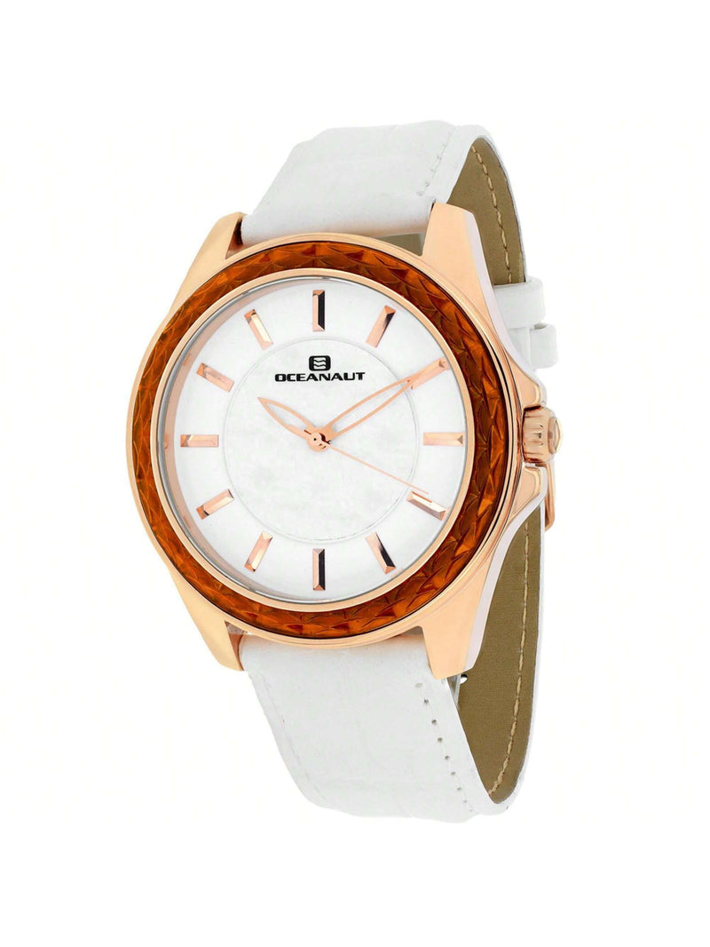 Oceanaut Women's Angel OC1413 Strap White MOP Dial Quartz Movement Buckle Clasp 37mm Round Watch