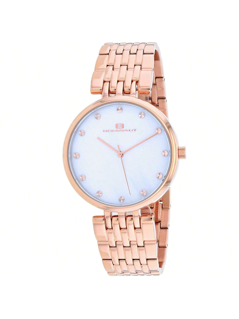 Oceanaut Women's Aerglo OC2203 Bracelet Mother of Pearl Dial Quartz Movement Deployment Clasp 36mm Round Watch