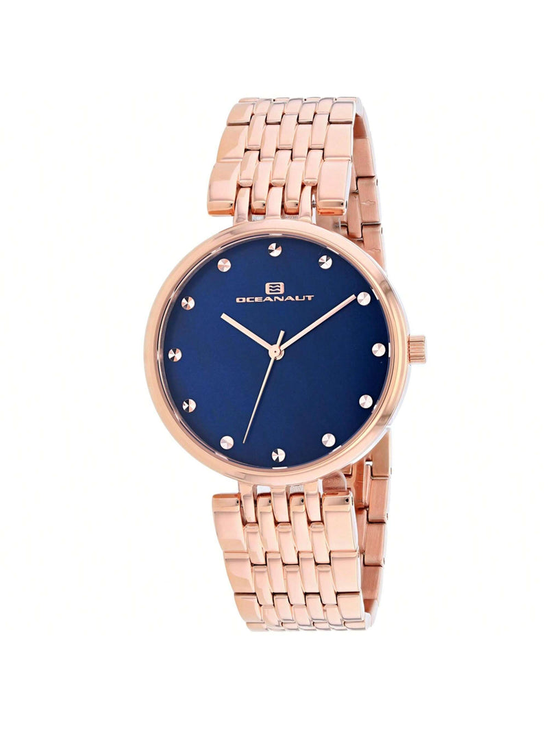 Oceanaut Women's Aerglo OC2204 Bracelet Blue MOP Dial Quartz Movement Deployment Clasp 36mm Round Watch