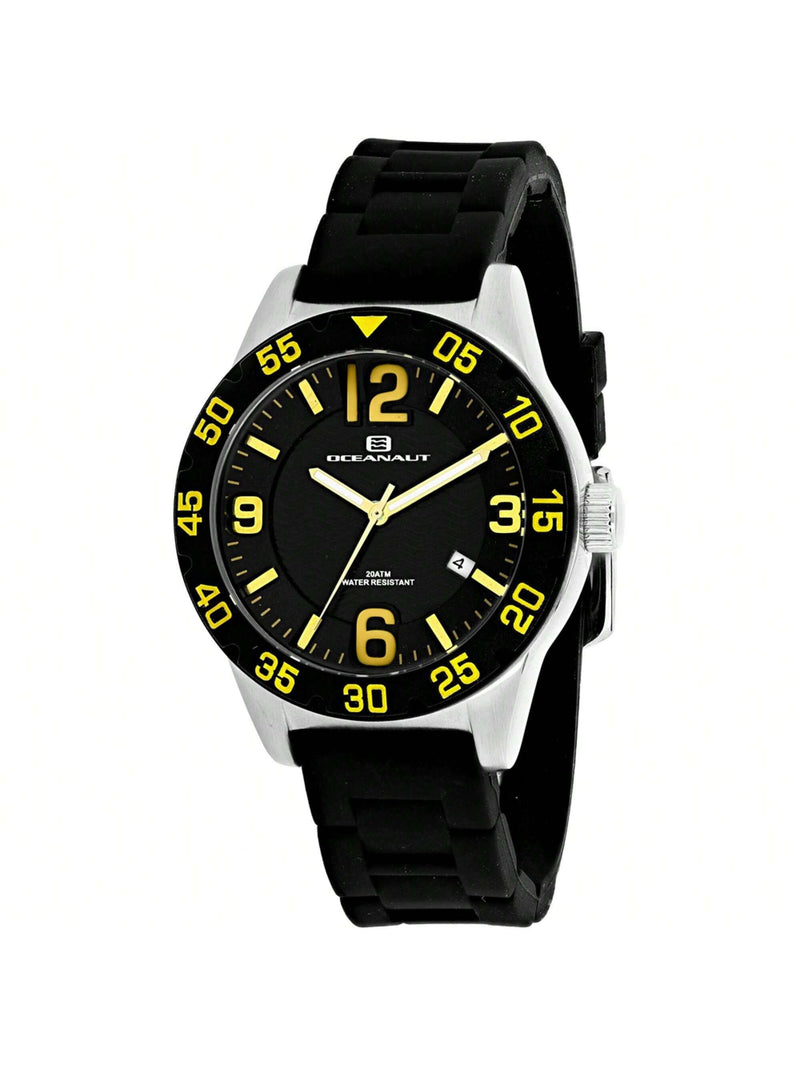 Oceanaut Women's Aqua One OC2810 Strap Black Dial Quartz Movement Buckle Clasp 40mm Round Watch