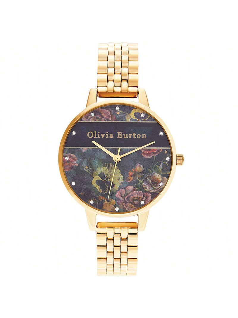 Olivia Burton Women's Pale OB16VS01 Bracelet Multi-color Dial Quartz Movement Fold Over Clasp 34mm Round Watch